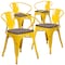 Flash Furniture Yellow Metal Chair with Wood Seat and Arms, PK4 4-CH-31270-YL-WD-GG - alternate 2